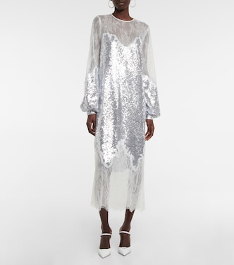 Zahara sequined and lace gown | Costarellos