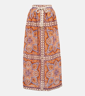 Halcyon printed linen maxi skirt | Zimmermann