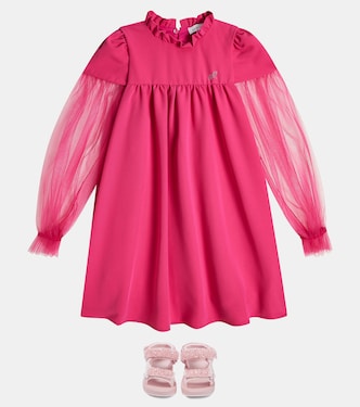 Abito rifinito con tulle | Monnalisa