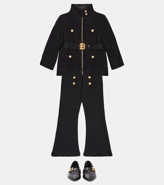 Pantalones flared de algodón | Balmain Kids