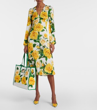 Bedruckte Slingback-Pumps aus Canvas | Dolce&Gabbana