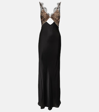 Robe aus Spitze und Satin | Self-Portrait