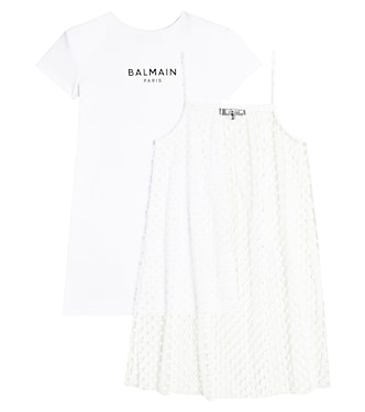 Robe en coton à pois | Balmain Kids