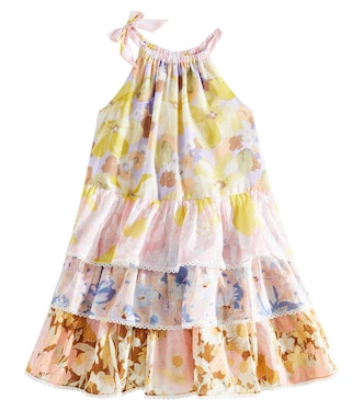 Abito in cotone con scollo all’americana | Zimmermann Kids