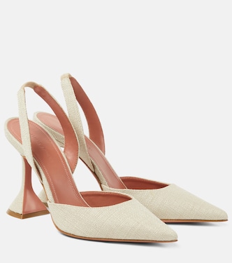 Pumps slingback Holli 95 in canvas | Amina Muaddi