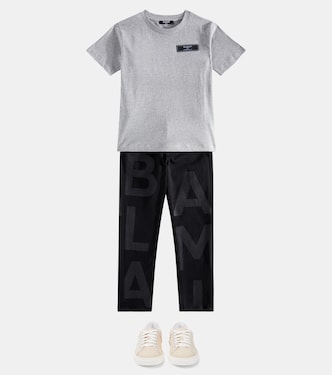 T-shirt in jersey di cotone con stampa | Balmain Kids