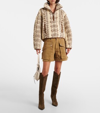 Marie printed teddy half-zip sweater | Marant Etoile