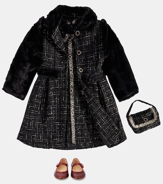 Faux fur and tweed coat | Patachou