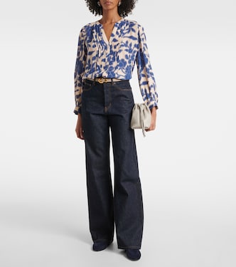 Elda printed crêpe blouse | Velvet