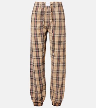Checked cotton flannel cargo pants | The Attico