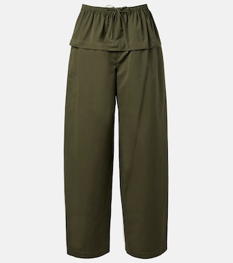 Peplum cotton tapered pants | Alaïa