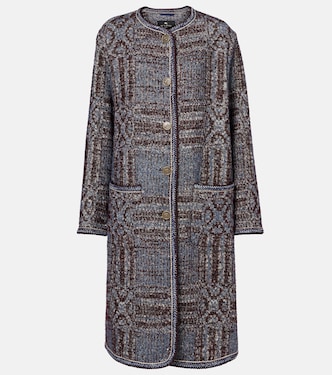 Cotton and wool-blend jacquard coat | Etro