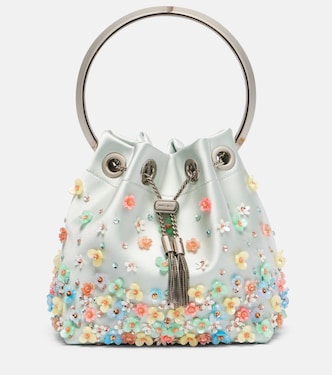 Bon Bon Small embellished satin tote bag | Jimmy Choo