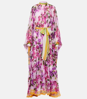 Belted floral silk kaftan | Dolce&Gabbana