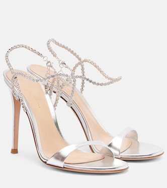 Embellished metallic leather sandals  | Gianvito Rossi