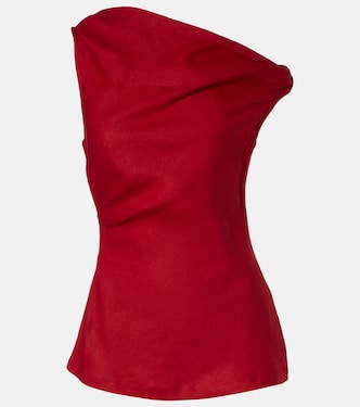 Suis one-shoulder linen top | Faithfull