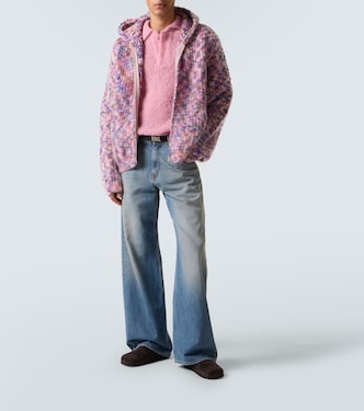 Hooded wool, mohair, and cotton-blend cardigan | ERL