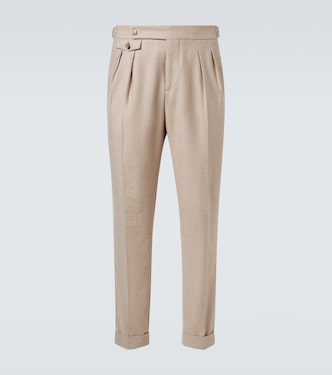 Houndstooth cashmere and silk suit pants | Brunello Cucinelli