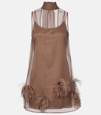 Albee feather-trimmed minidress | Staud