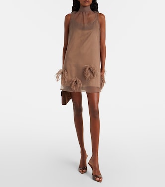 Minikleid Albee mit Federn | Staud