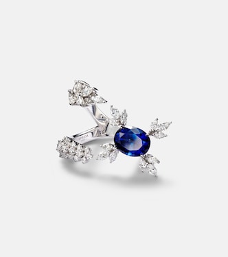Ring Reign Supreme aus 18kt Weißgold mit Diamanten und Saphir | Yeprem