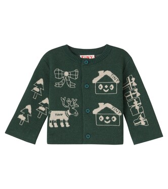 Baby Tiny Town wool-blend cardigan | Tinycottons