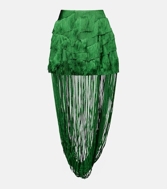 드레이프 프린지 미니스커트  | Xu Zhi