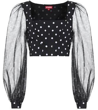 Rose polka-dot cotton-blend top | Staud