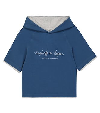 Camiseta de algodón con capucha | Brunello Cucinelli Kids