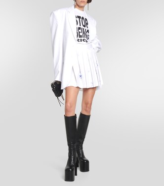 Minifalda de algodón estampada plisada | Vetements