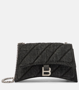 Borsa a spalla Crush in denim | Balenciaga