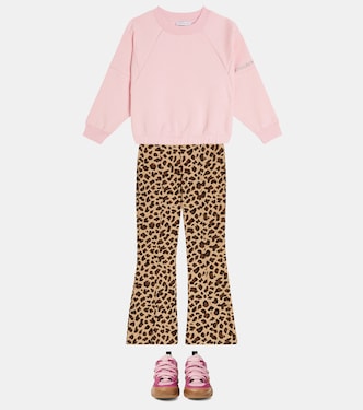 Leopard-print jersey flared pants | Monnalisa
