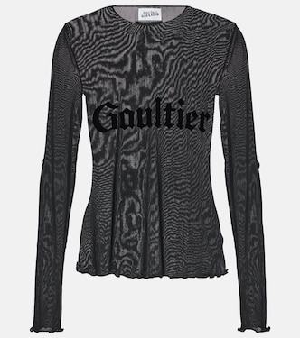 Tattoo Collection printed tulle top | Jean Paul Gaultier
