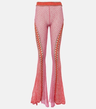 Pantalones flared de punto de algodón | Roberta Einer
