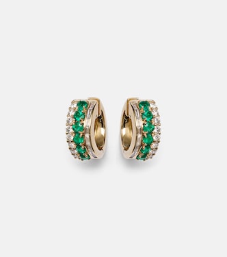 Orecchini Lola in oro 18kt con smeraldi e diamanti | Anita Ko