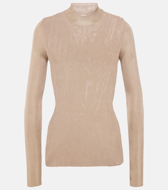Pullover in maglia di seta a coste | Saint Laurent