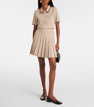 Monogram pleated miniskirt | Tory Burch
