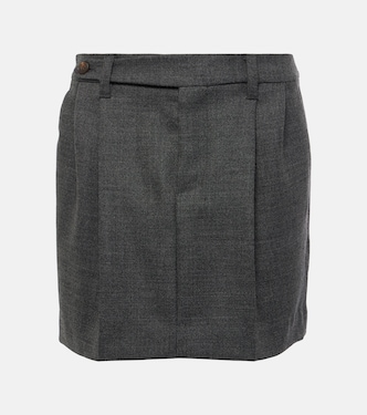 Mini-jupe en laine vierge | Brunello Cucinelli