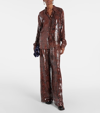Sequined wide-leg pants | Dries Van Noten