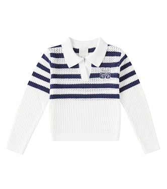 Pullover stile polo 4G in cotone a righe | Givenchy Kids