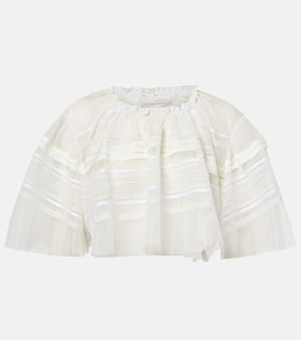 Cropped-Top mit Spitze und Tüll | Xu Zhi