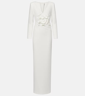 Bridal floral-appliqué cady gown  | Roland Mouret