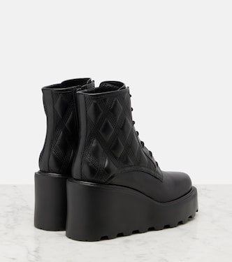 Quiltie 67 leather lace-up boots | Valentino Garavani