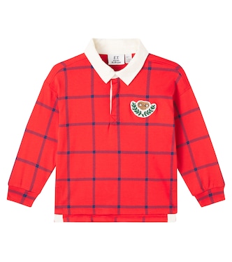 x E.T. checked cotton polo sweater | Mini Rodini