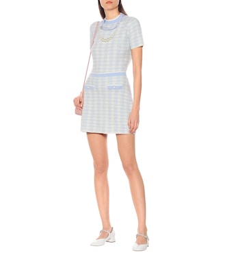 Minigonna in lana pied-de-poule | Miu Miu