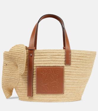 Cabas Elephant Basket en raphia et cuir | Loewe