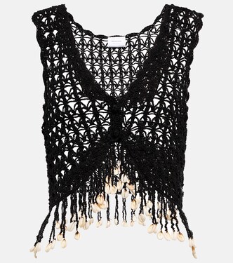 Crop top de croché con flecos | Anna Kosturova