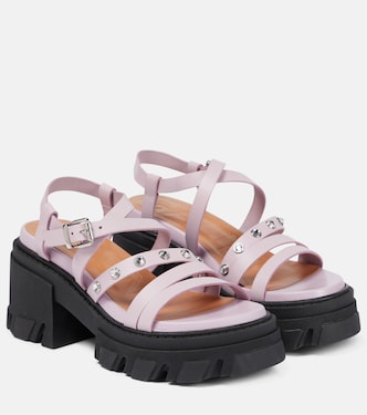 Sandali in pelle con decorazione | Ganni