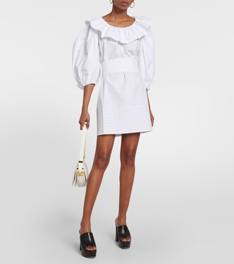 Puff-sleeve cotton minidress | Patou