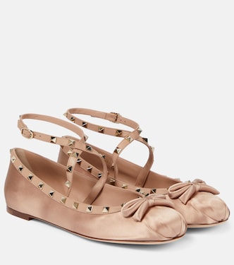 Rockstud satin  ballet flats | Valentino Garavani